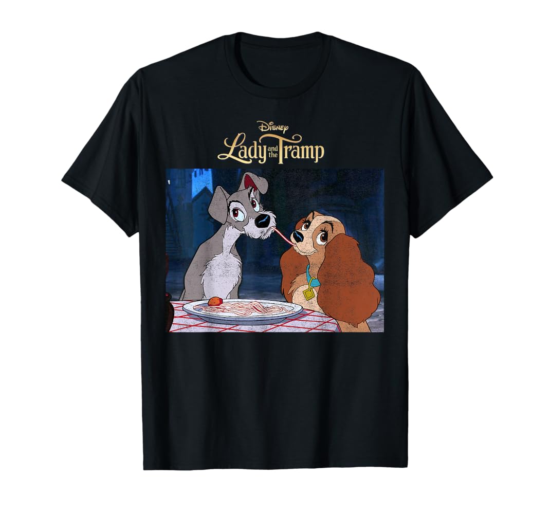Amazon.com: Disney Lady And The Tramp Iconic Scene Logo T